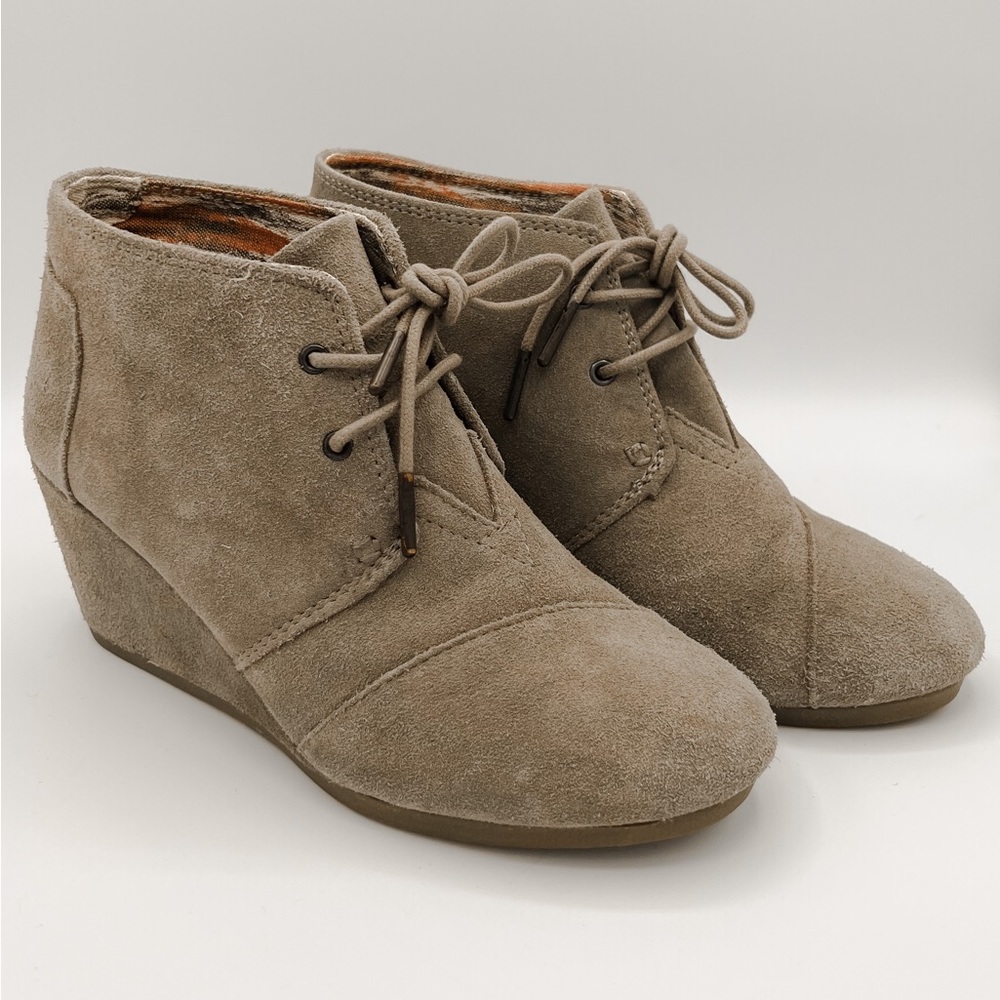 Tom's Suede Wedge Booties